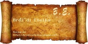 Bródi Etelka névjegykártya